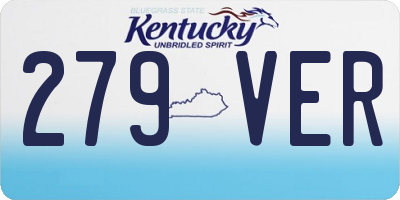 KY license plate 279VER
