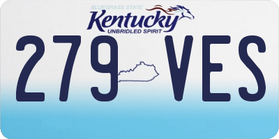 KY license plate 279VES
