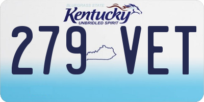 KY license plate 279VET