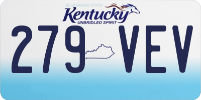 KY license plate 279VEV