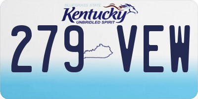 KY license plate 279VEW