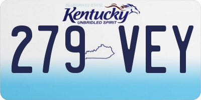 KY license plate 279VEY