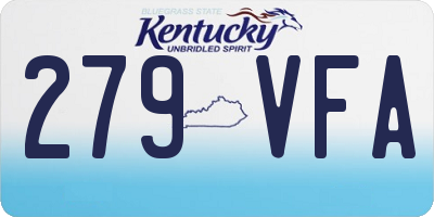 KY license plate 279VFA