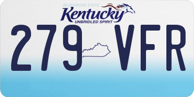 KY license plate 279VFR