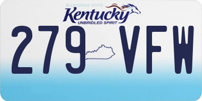 KY license plate 279VFW