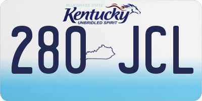 KY license plate 280JCL