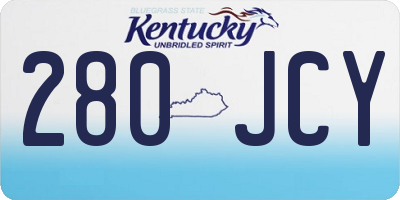 KY license plate 280JCY