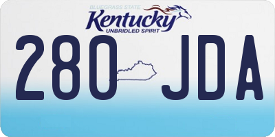 KY license plate 280JDA