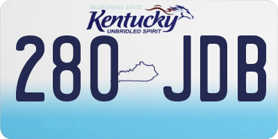 KY license plate 280JDB