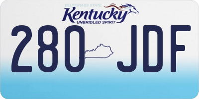 KY license plate 280JDF