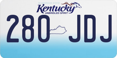 KY license plate 280JDJ