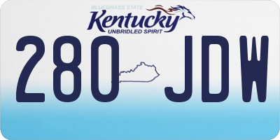 KY license plate 280JDW