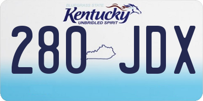 KY license plate 280JDX