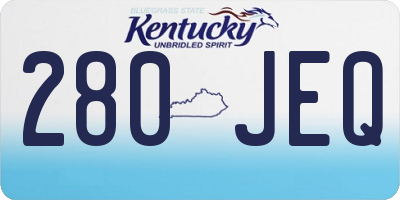 KY license plate 280JEQ