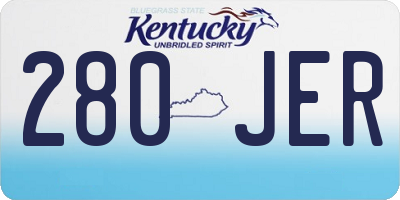 KY license plate 280JER