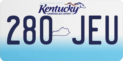 KY license plate 280JEU