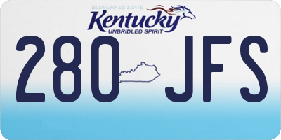 KY license plate 280JFS