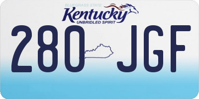 KY license plate 280JGF