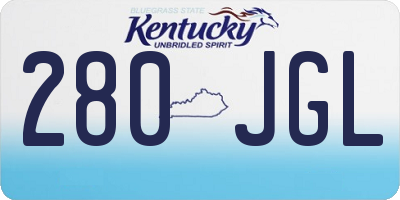 KY license plate 280JGL