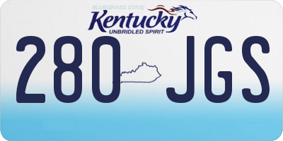 KY license plate 280JGS