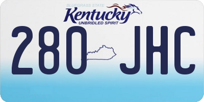 KY license plate 280JHC
