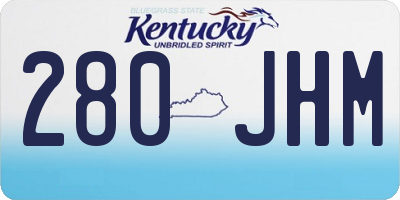 KY license plate 280JHM