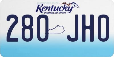 KY license plate 280JHO