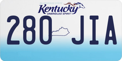 KY license plate 280JIA