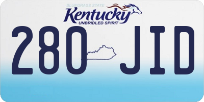 KY license plate 280JID