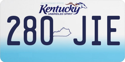 KY license plate 280JIE