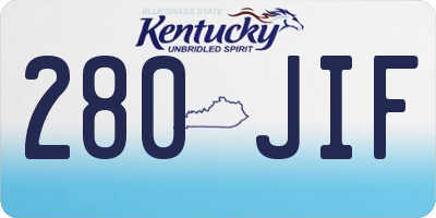 KY license plate 280JIF