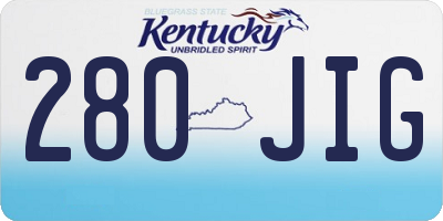 KY license plate 280JIG