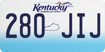 KY license plate 280JIJ