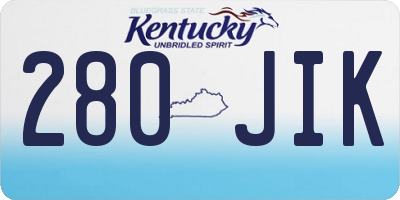 KY license plate 280JIK