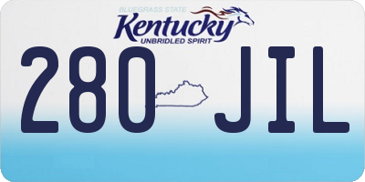 KY license plate 280JIL
