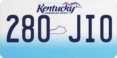 KY license plate 280JIO