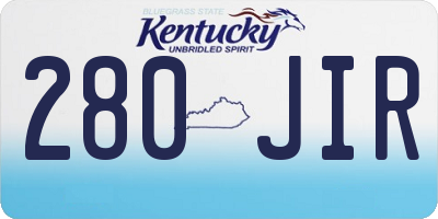 KY license plate 280JIR