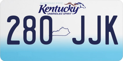 KY license plate 280JJK