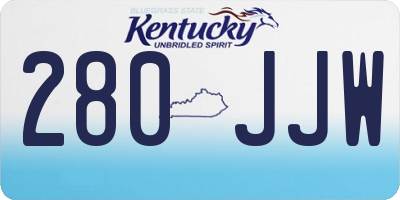 KY license plate 280JJW