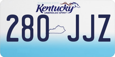 KY license plate 280JJZ