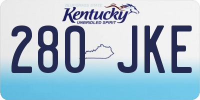 KY license plate 280JKE