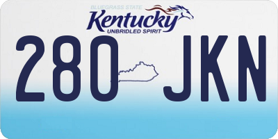 KY license plate 280JKN