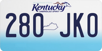 KY license plate 280JKO