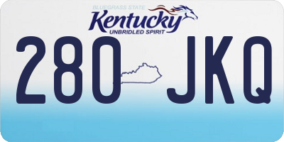 KY license plate 280JKQ