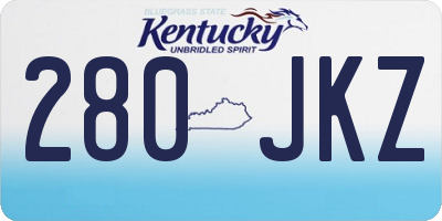 KY license plate 280JKZ