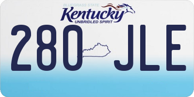 KY license plate 280JLE
