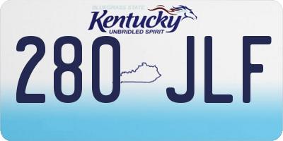 KY license plate 280JLF