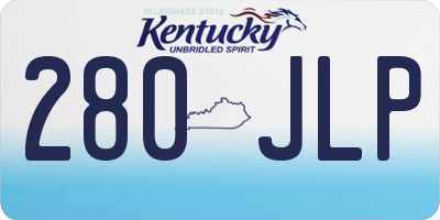 KY license plate 280JLP