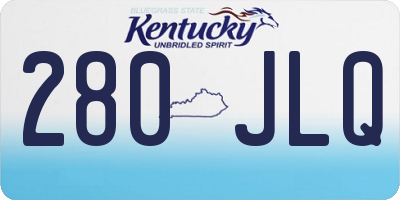 KY license plate 280JLQ