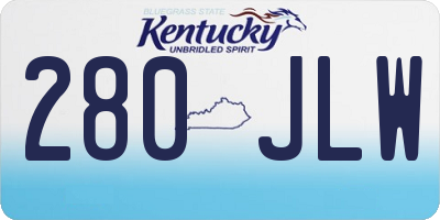 KY license plate 280JLW